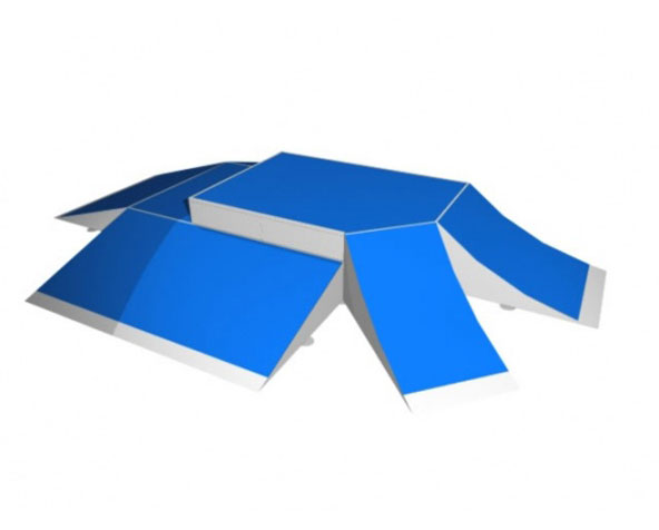 JSK9099-K Skate Ramp - 4 Way Fun Box